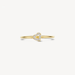 Blush Ring aus 14 Karat Gold mit Herz und Pavé-Zirkonia - 1231YZI/54