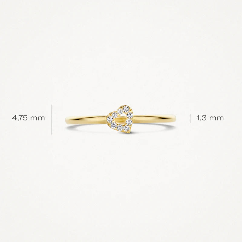 Blush Ring aus 14 Karat Gold mit Herz und Pavé-Zirkonia - 1231YZI/54