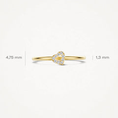 Blush Ring aus 14 Karat Gold mit Herz und Pavé-Zirkonia - 1231YZI/54