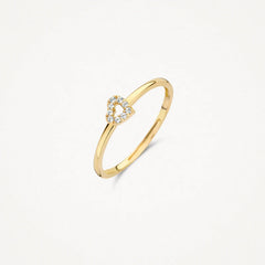 Blush Ring aus 14 Karat Gold mit Herz und Pavé-Zirkonia - 1231YZI/54