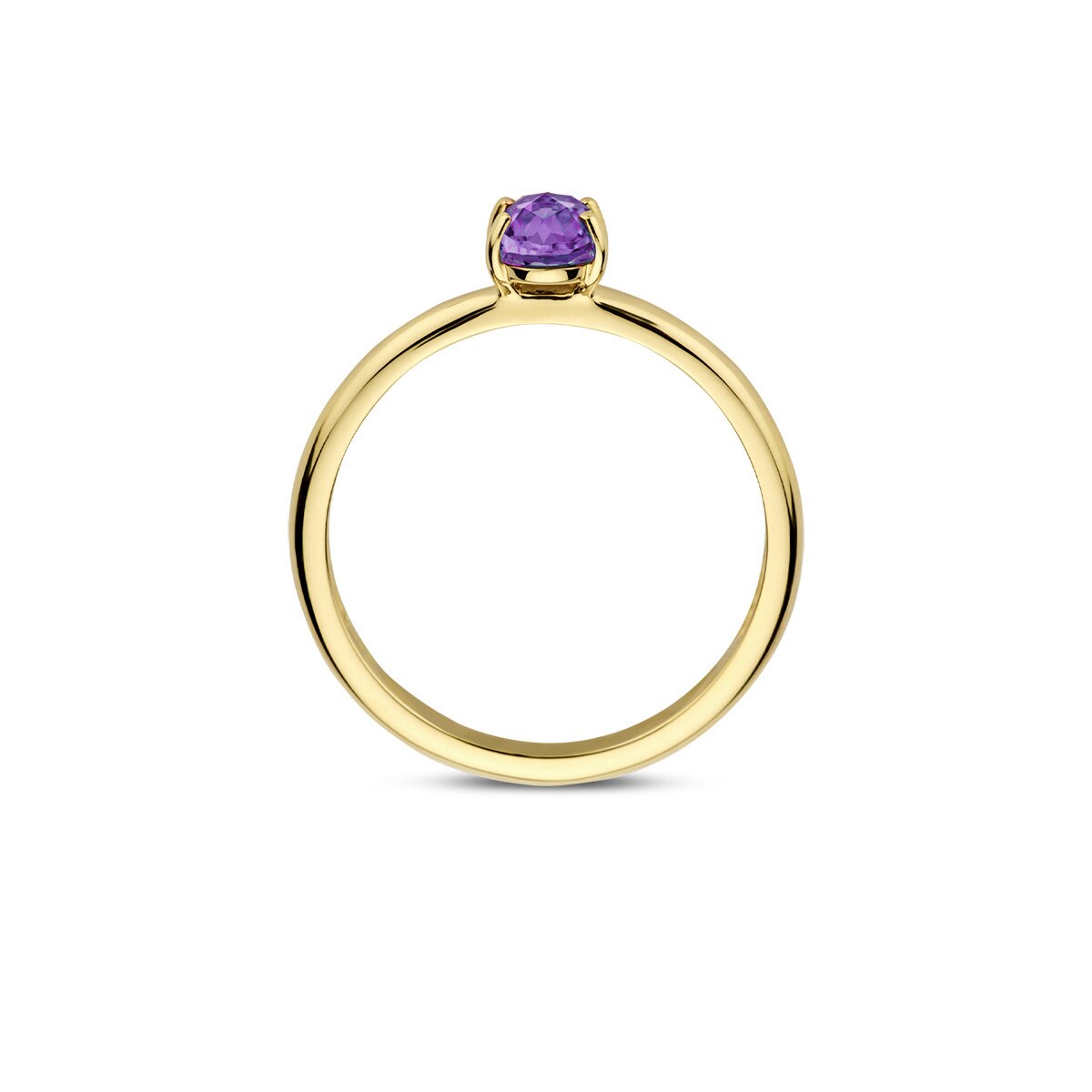 Blush Ring aus 14 Karat Gold mit ovalem Amethyst - 1242YAM