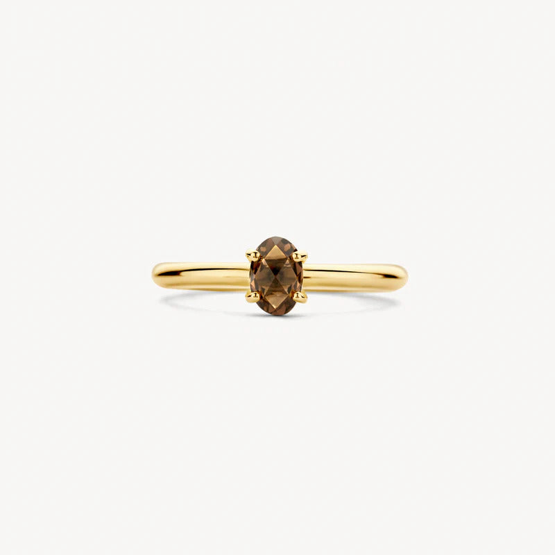 Blush Ring aus 14 Karat Gold mit ovalem Rauchquarz - 1242YSQ