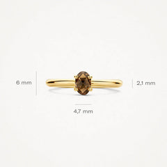 Blush Ring aus 14 Karat Gold mit ovalem Rauchquarz - 1242YSQ