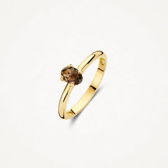 Blush Ring aus 14 Karat Gold mit ovalem Rauchquarz - 1242YSQ