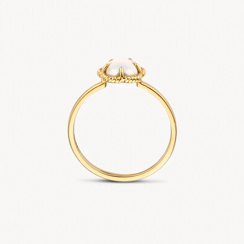Blush Ring aus 14 Karat Gold mit Perlmutt Grösse 54 - 1280YMQ/54