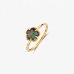 Blush Ring aus 14 Karat Gold mit schwarzem Perlmutt Grösse 54 - 1280YBQ/54