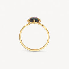 Blush Ring aus 14 Karat Gold mit schwarzem Perlmutt Grösse 54 - 1280YBQ/54