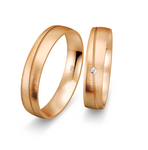 Breuning Klassik Trauringe mit Diamant - 48/07010 & 48/07009