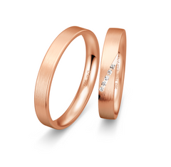 Breuning Konfi Display 2 Trauringe mit Diamanten 0,05 ct./ges - 48/05854 & 48/05853