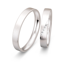 Breuning Konfi Display 2 Trauringe mit Diamanten 0,05 ct./ges - 48/05854 & 48/05853