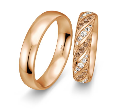 Breuning Luxury Trauringe mit 35 Diamanten - 48/09910 & 48/09909