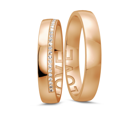 Breuning Secret Promise Trauringe mit 25 Diamanten 0,138 ct. - 48/06657 & 48/06658