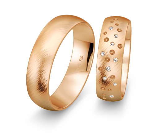 Breuning Sternenhimmel Trauringe mit 9 Diamanten - 48/02658 & 48/02657