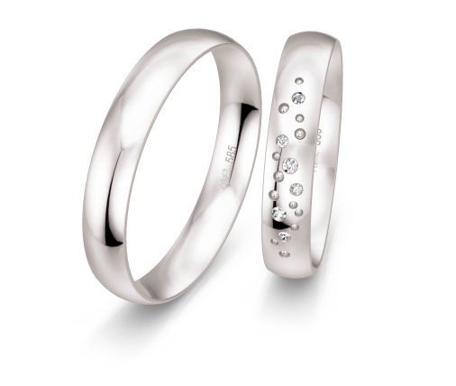 Breuning Sternenhimmel Trauringe mit 6 Diamanten - 48/05726 & 48/05725