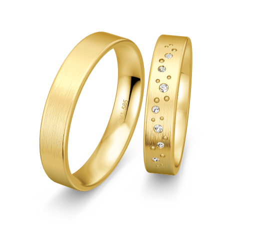 Breuning Sternenhimmel Trauringe mit 7 Diamanten - 48/05728 & 48/05727