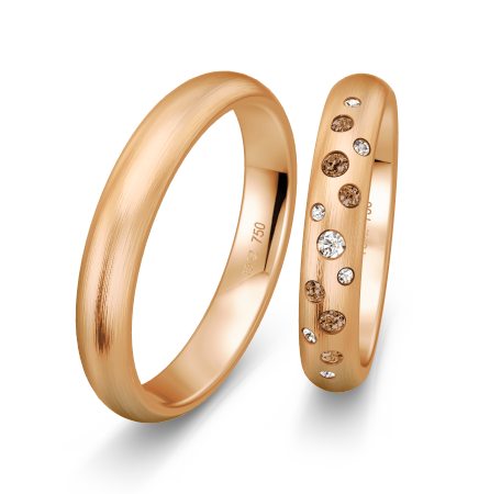 Breuning Sternenhimmel Trauringe mit 13 Diamanten 0,192 ct./ges. - 48/09908 & 48/09907