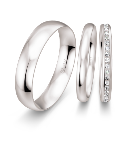 Breuning Triset Trauringe mit 42 Diamanten 0,43 ct. - 48/04715 & 48/50105 & 48/50106