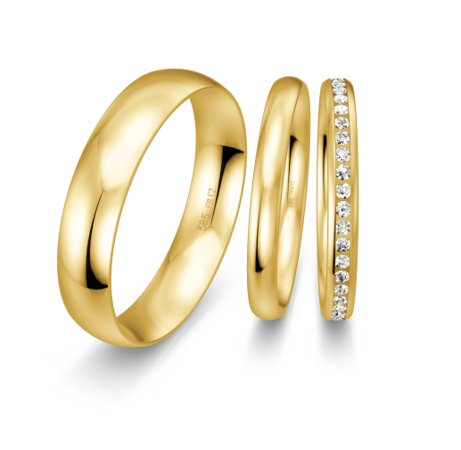 Breuning Triset Trauringe mit 42 Diamanten 0,43 ct. - 48/04715 & 48/50105 & 48/50106