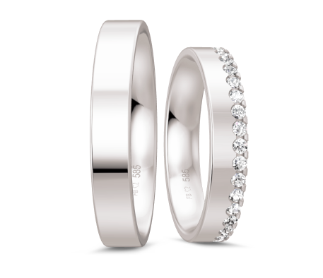Breuning Trust Trauringe mit 36 Diamanten 0,72 ct. - 48/06624 & 48/06623