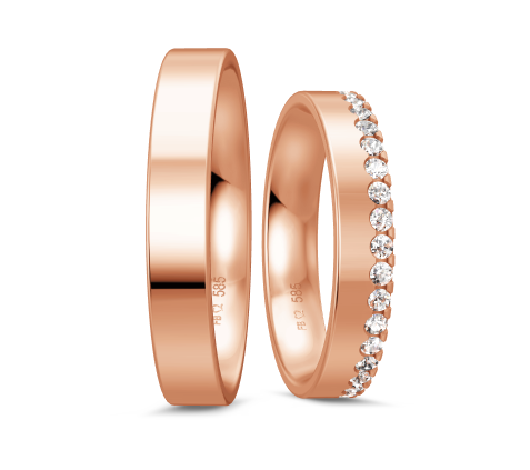 Breuning Trust Trauringe mit 36 Diamanten 0,72 ct. - 48/06624 & 48/06623
