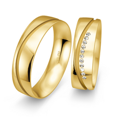 Breuning Welle Trauringe mit 11 Diamanten - 48/02628 & 48/02627