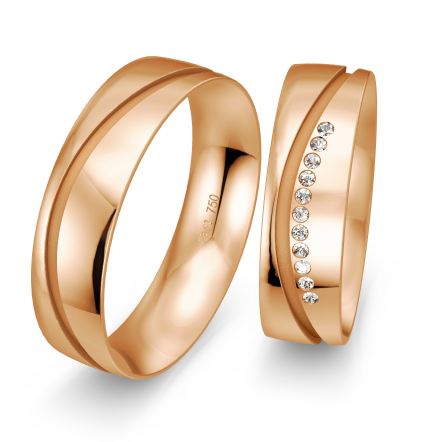 Breuning Welle Trauringe mit 11 Diamanten - 48/02628 & 48/02627