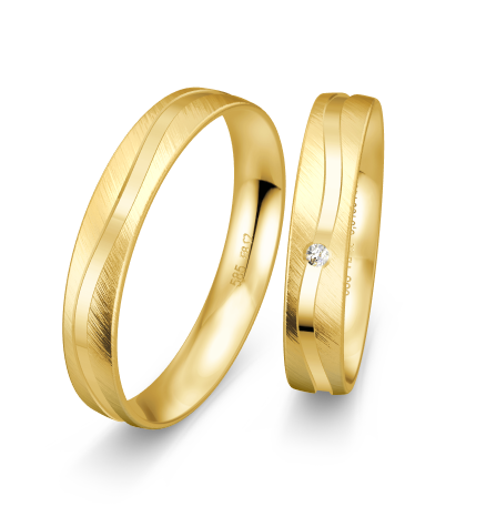 Breuning Welle Trauringe mit Dİamant 0,015 ct. - 48/07131 & 48/07132