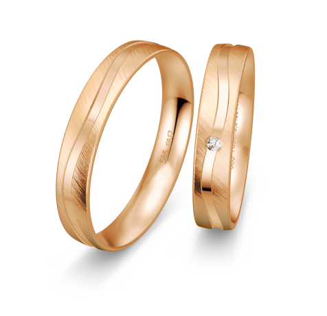 Breuning Welle Trauringe mit Dİamant 0,015 ct. - 48/07131 & 48/07132