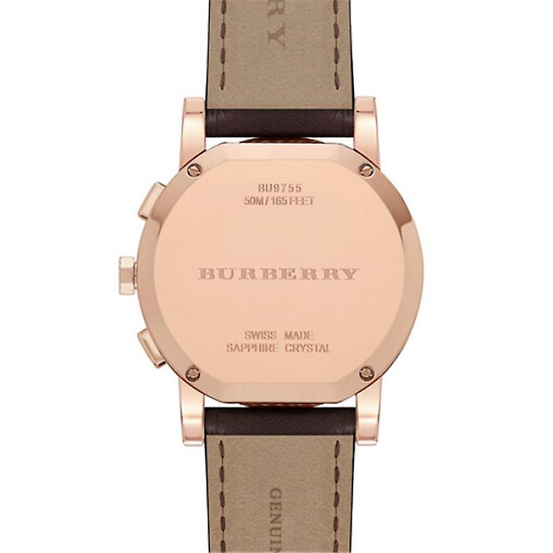 Burberry The City Chronograph Damen & Herrenuhr - Braun Leder - BU9755