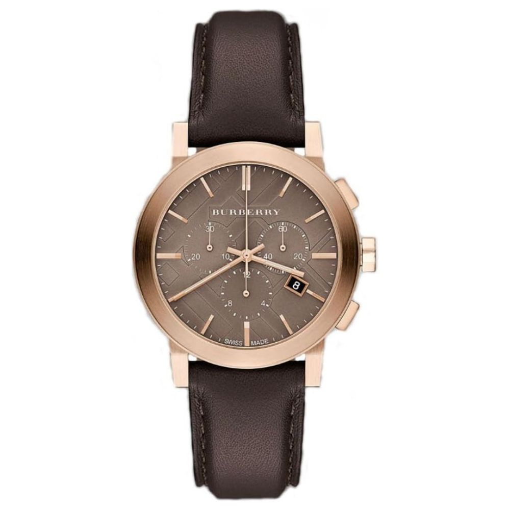 Burberry The City Chronograph Damen & Herrenuhr - Braun Leder - BU9755