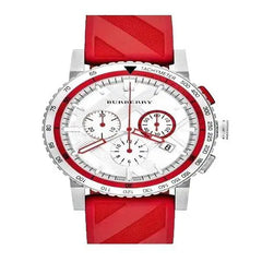 Burberry BU9809 The City Herren Uhr – Rot Gummi