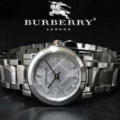 Burberry Damenuhr "The CIty" in Silber mit Diamanten - BU9213