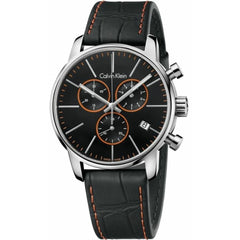Calvin Klein City Chronograph Herren Uhr Schwarz Leder