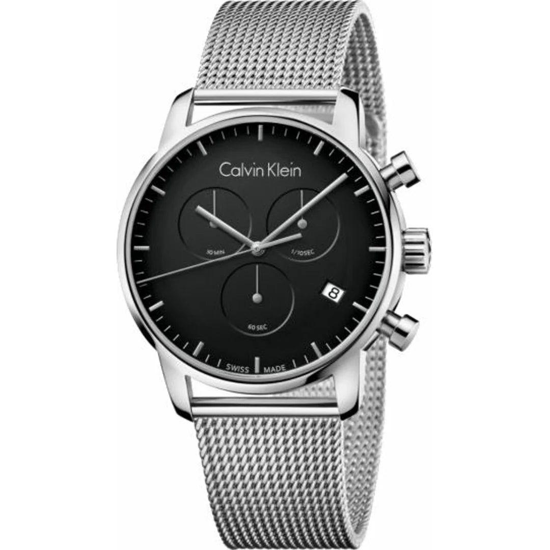 Calvin Klein City Chronograph Herren Uhr Schwarz Silber