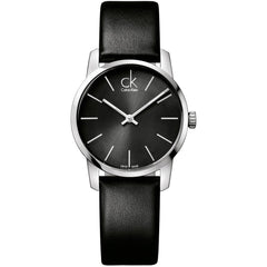 Calvin Klein City Damen Uhr Schwarz Leder