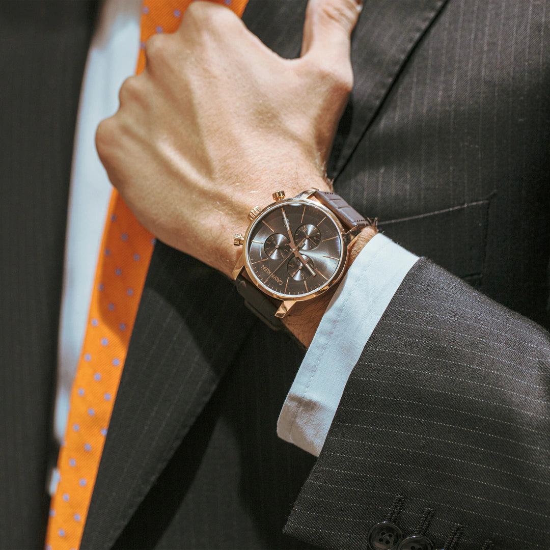 Calvin Klein City Chronograph Herren Uhr Schwarz Braun Leder