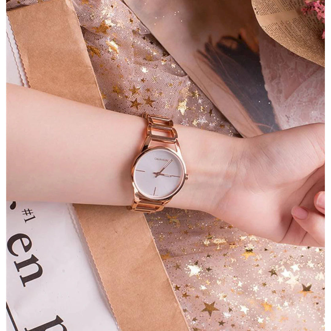 Calvin Klein Stately 34mm Uhr Silber Roségold Edelstahl