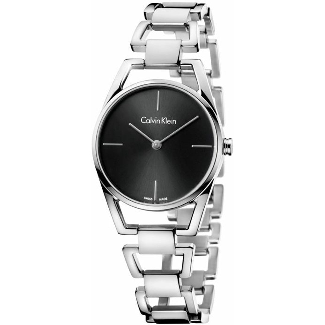 Calvin Klein Dainty 30mm Uhr Silber Schwarz Edelstahl