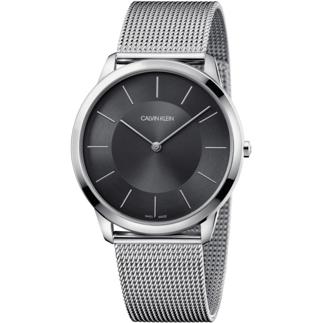 Calvin Klein Minimal Gent Herrenuhr Anthrazit Silber - K3M2T124