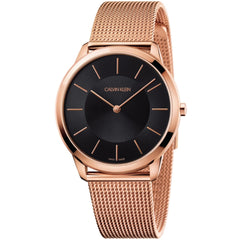Calvin Klein Minimal Gent Herrenuhr in Schwarz, Roségold - K3M2162Y