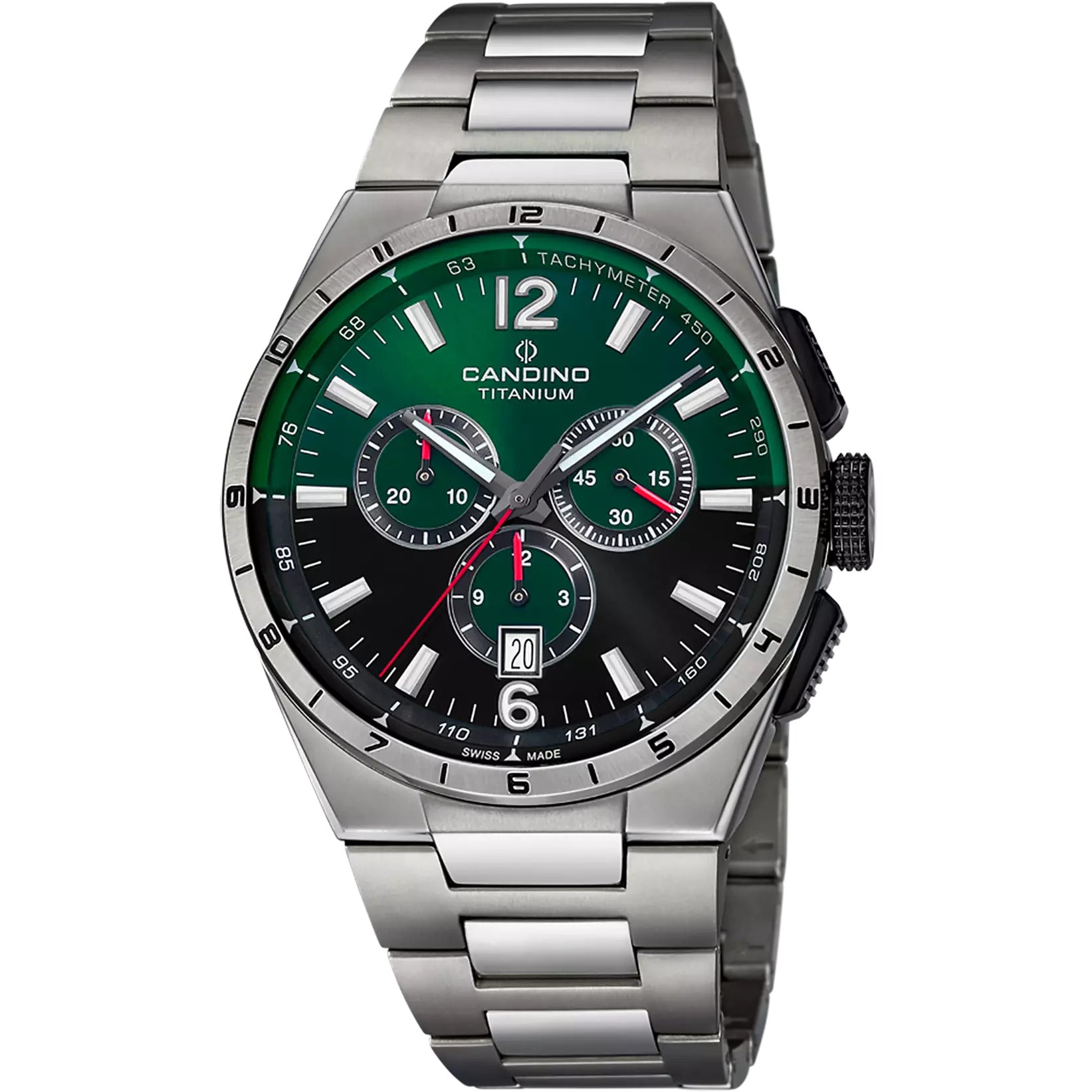 Candino Swiss Made Titanium Herrenuhr Grün-Schwarz 43 mm - C4603/N