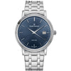 Claude Bernard Classic Gents Herren Grossdatum Blau 42 mm - 53007 3M BUIN