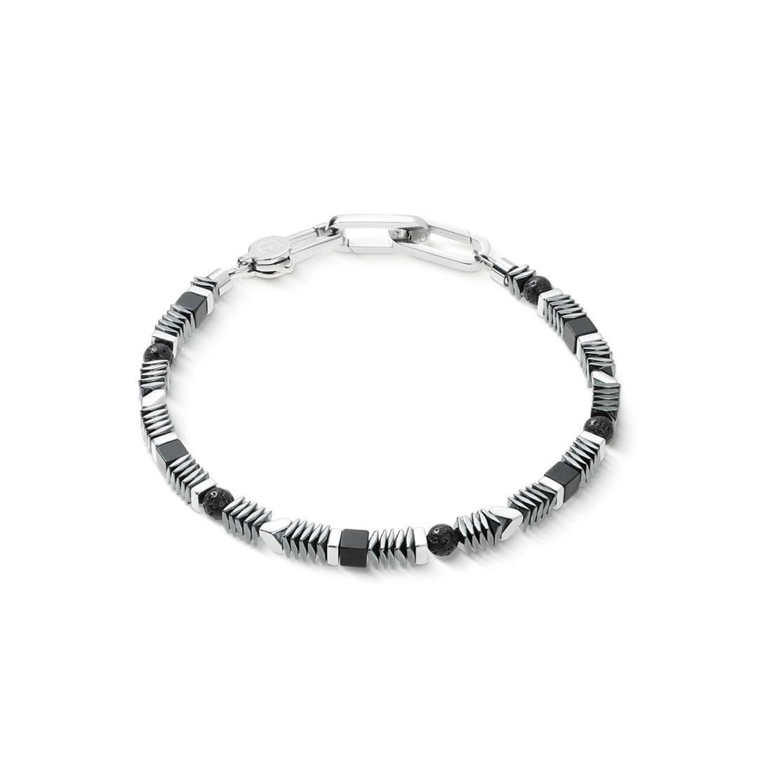 Coeur de Lion Cadence Shape Mix Armband Schwarz Silber