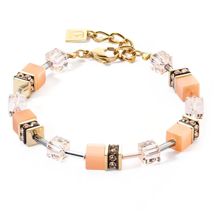 Coeur de Lion GeoCube Iconic Mono Apricot Crush Damenarmband - 4020/30-0230