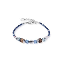 Coeur de Lion Wave Cube Flow Armband Silber-Blau – 3044/30-0712