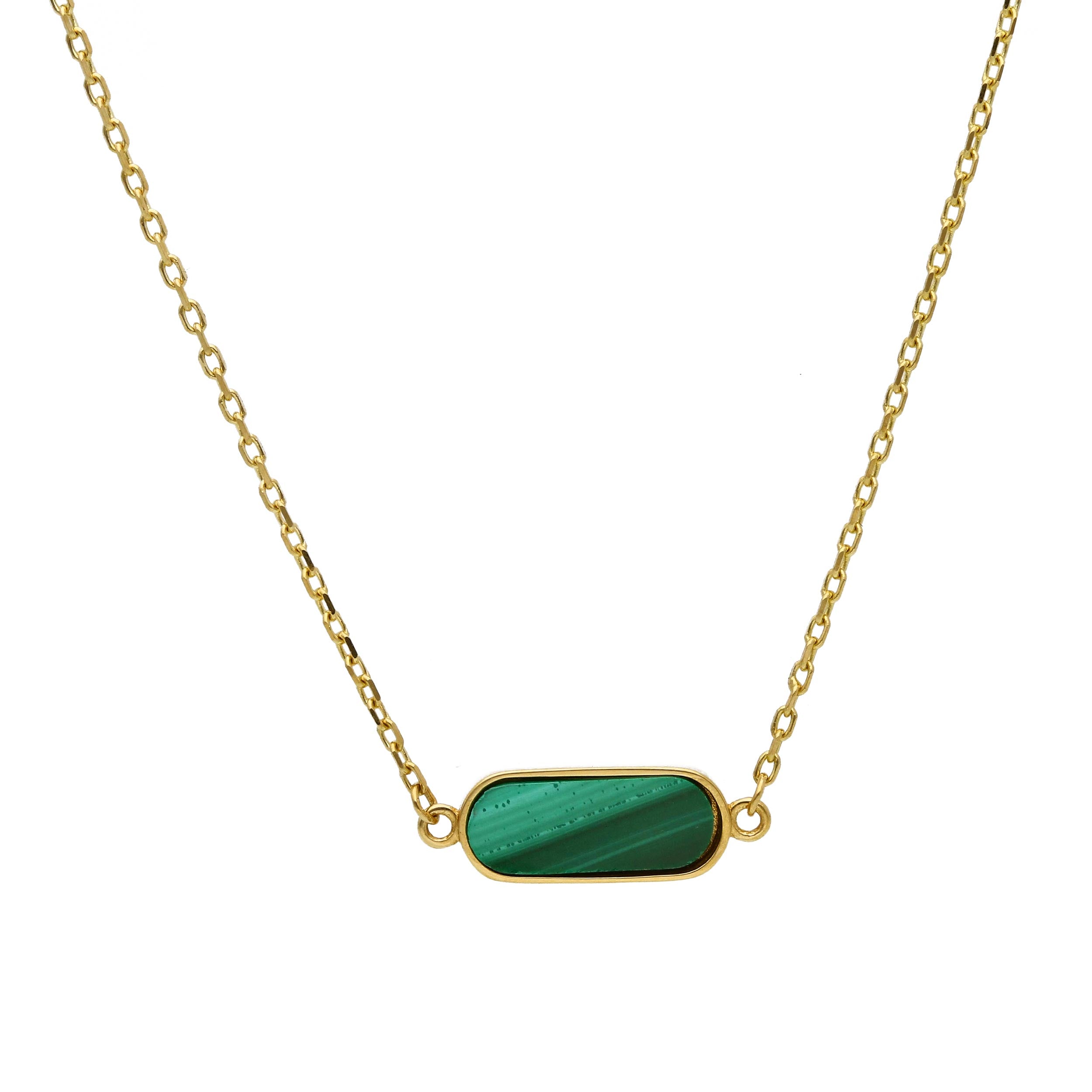 Collier 18 Karat - 750 Gelbgold mit Malachit - 277647