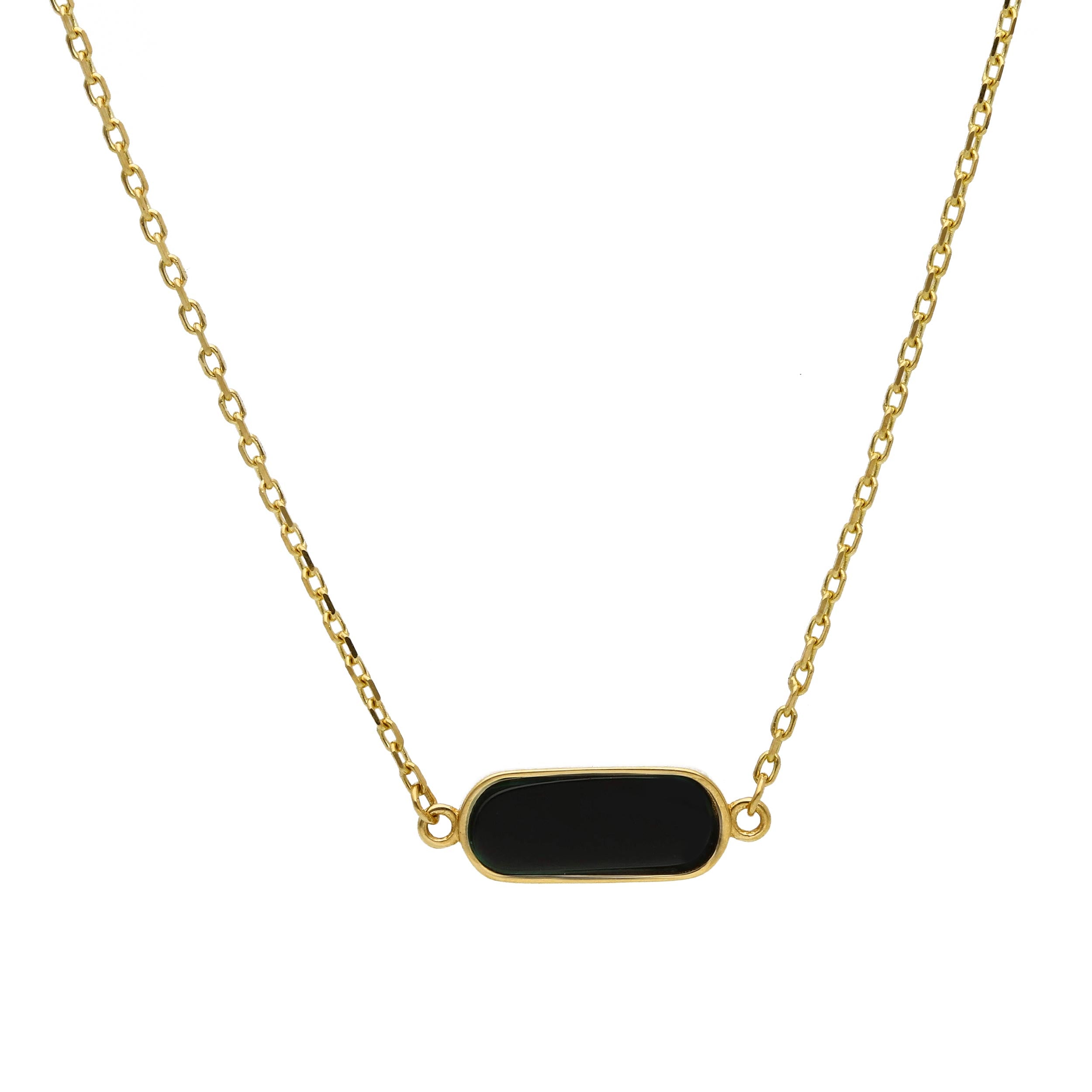 Collier 18 Karat - 750 Gelbgold mit Onyx - 277652