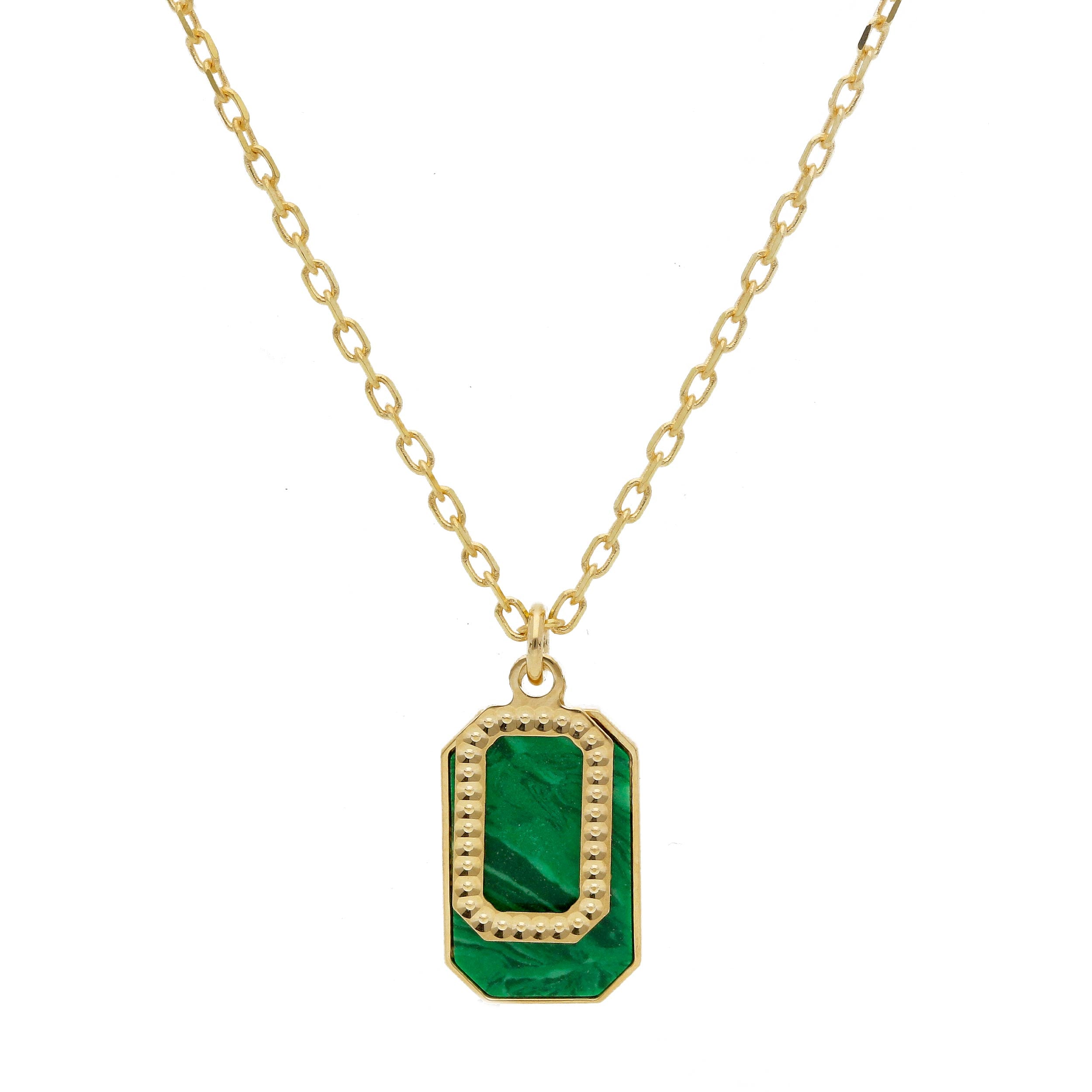Collier in 18 Karat - 750 Gelbgold mit Malachit - 281540