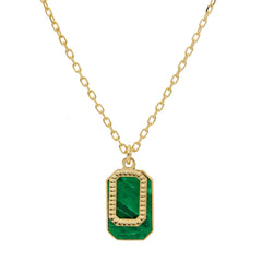 Collier in 18 Karat - 750 Gelbgold mit Malachit - 281540