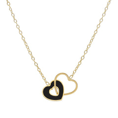 Collier in 18 Karat - 750 Gelbgold mit Onyx, Herzstück aus Onyx- 276812